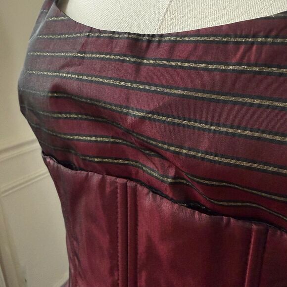 Vintage NWT NOS 90s Jessica McClintock GunneSax Burgundy Corset Steampunk Pirate - Picture 6 of 13